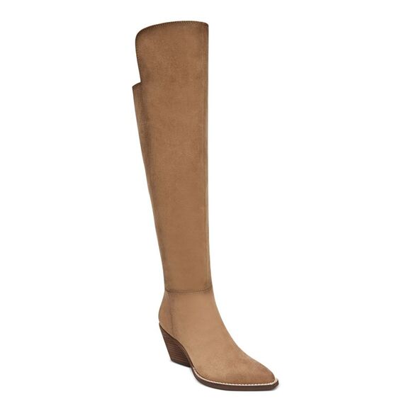 ZODIAC Womens Beige Ronson Square Toe Block Heel Heeled Boots 7 M WC